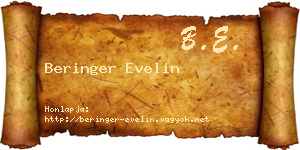 Beringer Evelin névjegykártya
